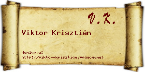Viktor Krisztián névjegykártya